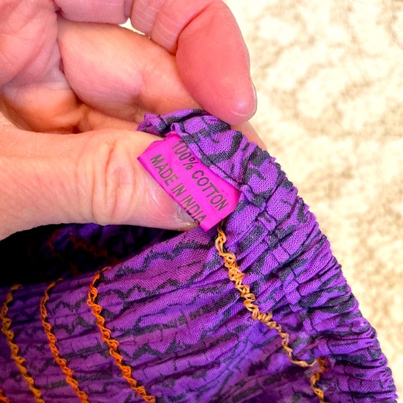 NWT 💯 % cotton beautiful vibrant print Palazzo pants. Pull up style - Picture 5 of 6